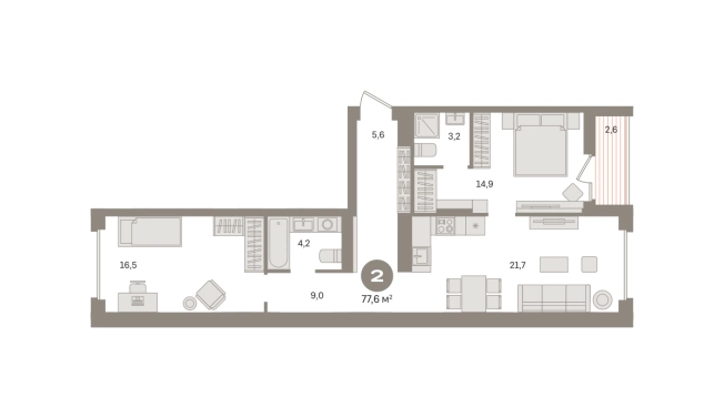 Купить двухкомнатную квартиру в ЖК Первый квартал. Вторая очередь в Московской области. Вариант № 8615581, 0, площадь -  квм, цена 12950000 рублей