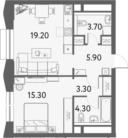 Купить двухкомнатную квартиру на вторичке в ЖК ILOVE в Москве. Вариант № 78284, 0, площадь -  квм, цена 23068540 рублей