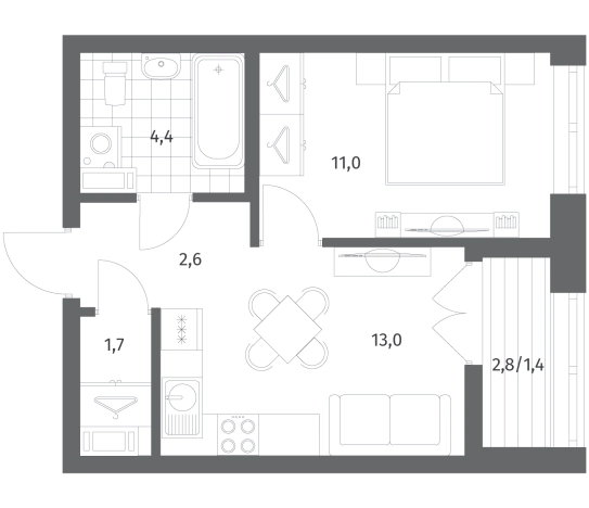 Купить квартиру в ЖК NEWПИТЕР в Ленинградской области. Вариант № 5258451, 0, площадь -  квм, цена 7786000 рублей