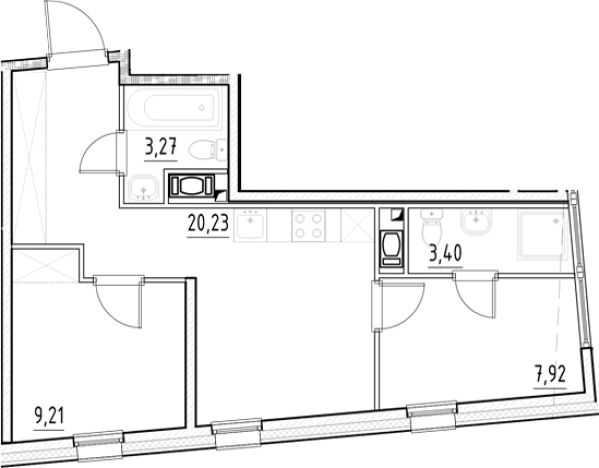 Купить двухкомнатную квартиру в ЖК Nigilist в Санкт-Петербурге. Вариант № 5559379, 0, площадь -  квм, цена 13098925 рублей