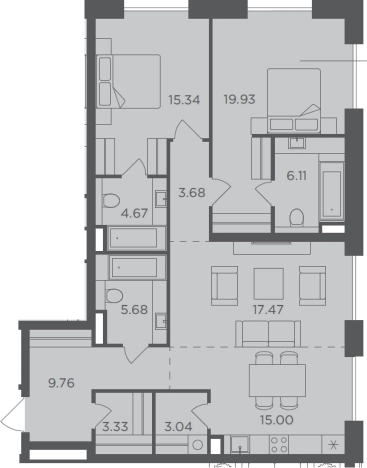 Купить квартиру в ЖК FORIVER в Москве. Вариант № 91545, 0, площадь -  квм, цена 54967220 рублей
