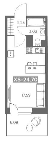 Купить Студию в ЖК  Аквилон Stories в Кудрове. Вариант № 882039, 0, площадь -  квм, цена 5572183 рублей