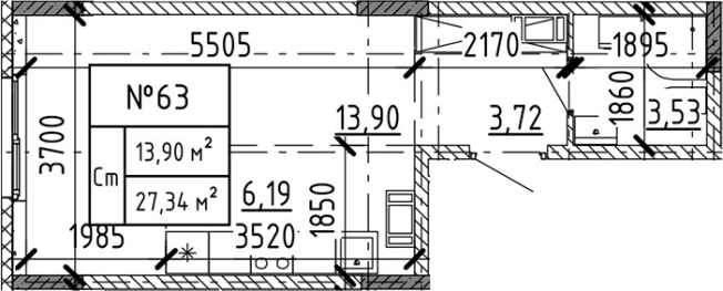 Купить Студию в ЖК Аннино Сити в Ленинградской области. Вариант № 6227688, 0, площадь -  квм, цена 3524200 рублей