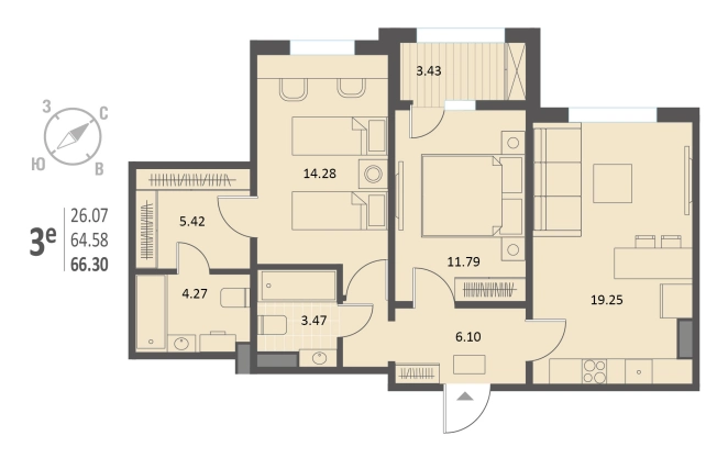 Купить двухкомнатную квартиру в ЖК Инстеп. Краснознаменная в Воронеже. Вариант № 7677162, 0, площадь -  квм, цена 12000300 рублей