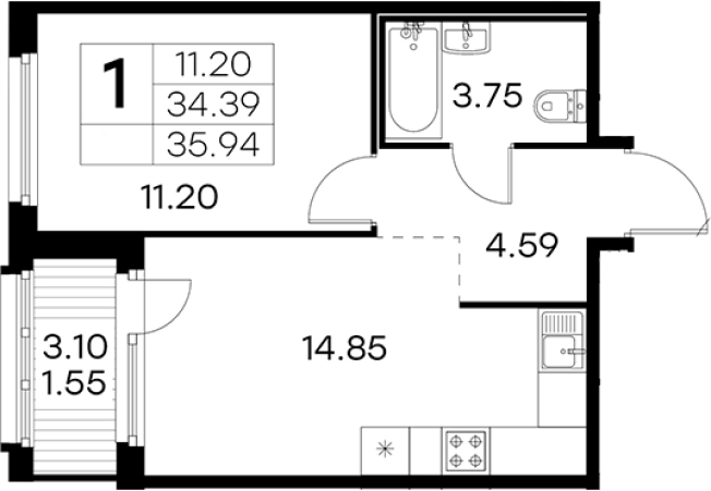 Купить однокомнатную квартиру в новостройках у метро Парнас в Санкт-Петербурге. Вариант № 4807071, 0, площадь -  квм, цена 8589999 рублей