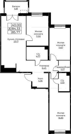 Купить многокомнатную квартиру в ЖК Тишин в Ленинградской области. Вариант № 8058883, 0, площадь -  квм, цена 15479232 рублей