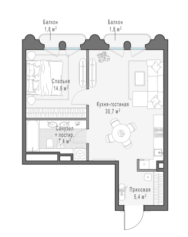 Купить однокомнатную квартиру у метро Фрунзенская в Москве. Вариант № 168151, 0, площадь -  квм, цена 193520000 рублей