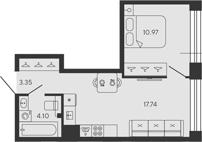 Купить двухкомнатную квартиру в ЖК BASHNI ELEMENT в Санкт-Петербурге. Вариант № 8340452, 0, площадь -  квм, цена 17027744 рублей