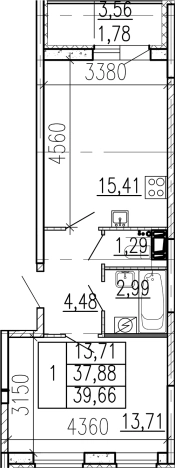 Купить однокомнатную квартиру в ЖК Высота в Ленинградской области. Вариант № 9095402, 0, площадь -  квм, цена 5597400 рублей