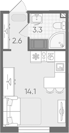 Купить Студию в новостройках у метро Гражданский проспект в Санкт-Петербурге. Вариант № 8086703, 0, площадь -  квм, цена 3780100 рублей