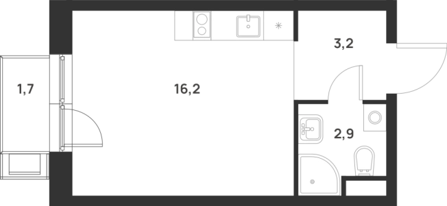 Купить Студию на улице Разведчика Дейча в Москве. Вариант № 10012963, 0, площадь -  квм, цена 10831491 рублей