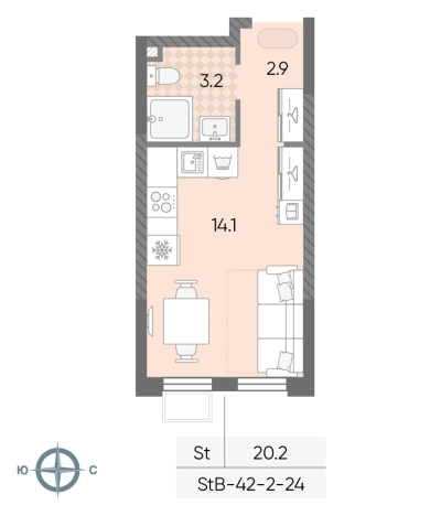Купить Студию в новостройках в районе Солнцево в Москве. Вариант № 8183105, 0, площадь -  квм, цена 9024935 рублей