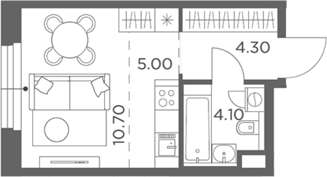 Купить Студию в новостройках в районе Савёловский в Москве. Вариант № 206276, 0, площадь -  квм, цена 6562358 рублей