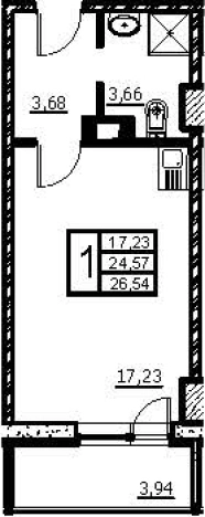 Купить Студию на улице Крыленко в Санкт-Петербурге. Вариант № 68809, 0, площадь -  квм, цена 4838037 рублей