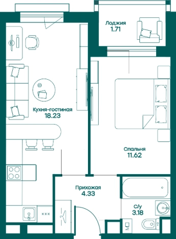 Купить двухкомнатную квартиру в Одинцове. Вариант № 78233, 0, площадь -  квм, цена 7865686 рублей