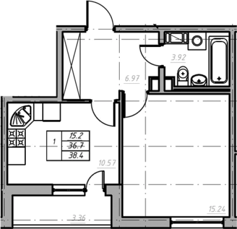 Купить однокомнатную квартиру на улице Евграфова в Всеволожске. Вариант № 6260077, 0, площадь -  квм, цена 5615000 рублей