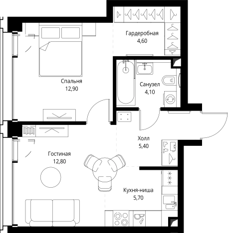 Купить однокомнатную квартиру в новостройках в ЖК SET в Москве. Вариант № 475902, 0, площадь -  квм, цена 28983500 рублей