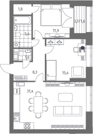 Купить трехкомнатную квартиру в ЖК Наука в Санкт-Петербурге. Вариант № 6897714, 0, площадь -  квм, цена 23259000 рублей