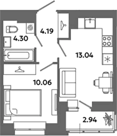 Купить квартиру в ЖК Загляденье в Ленинградской области. Вариант № 6631738, 0, площадь -  квм, цена 5487430 рублей