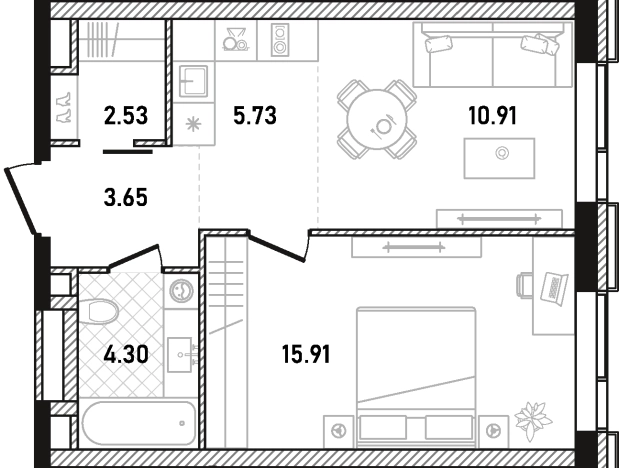 Купить однокомнатную квартиру в ЖК Republic в Москве. Вариант № 131663, 0, площадь -  квм, цена 30684693 рублей
