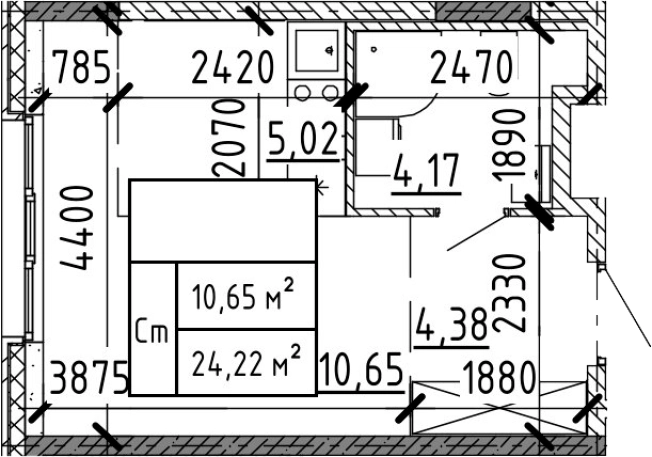 Купить Студию у метро Проспект Ветеранов в Ленинградской области. Вариант № 6227711, 0, площадь -  квм, цена 3118600 рублей