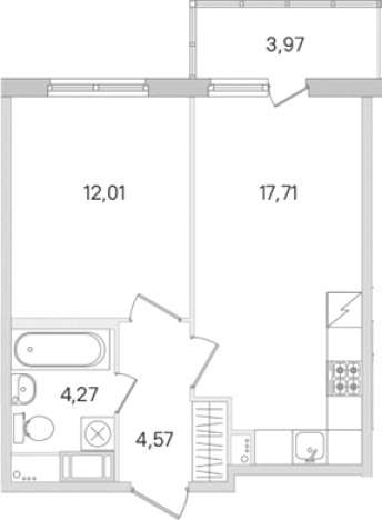 Купить двухкомнатную квартиру у метро Проспект Большевиков в Ленинградской области. Вариант № 8488626, 0, площадь - квм, цена 6863680 рублей