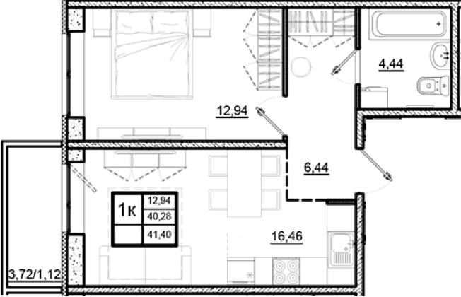 Купить однокомнатную квартиру в ЖК Северный Меридиан в Ленинградской области. Вариант № 7783653, 0, площадь -  квм, цена 7482000 рублей