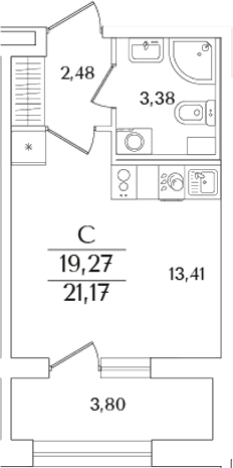 Купить Студию в новостройках в районе Калининский в Санкт-Петербурге. Вариант № 6233138, 0, площадь -  квм, цена 7630585 рублей