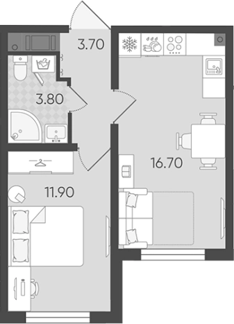 Купить двухкомнатную квартиру в новостройках у метро Академическая в Санкт-Петербурге. Вариант № 7604752, 0, площадь -  квм, цена 7232093 рублей