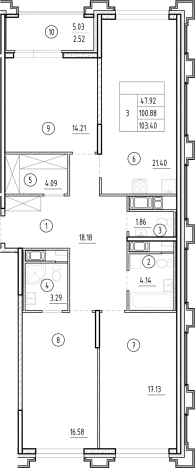 . Вариант № 6230937, 0, площадь - 100.88 квм, цена 38692280 рублей