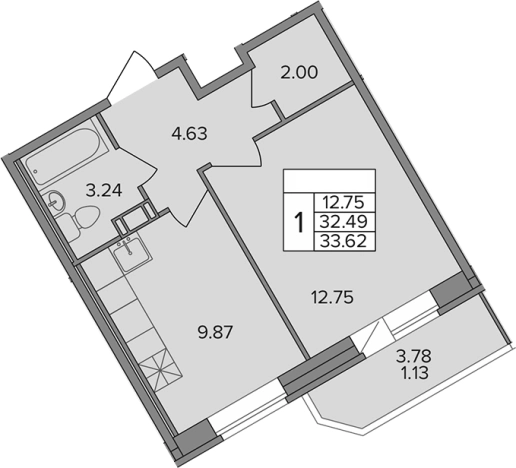 Купить однокомнатную квартиру в ЖК Капральский в Ленинградской области. Вариант № 6643329, 0, площадь -  квм, цена 5580920 рублей