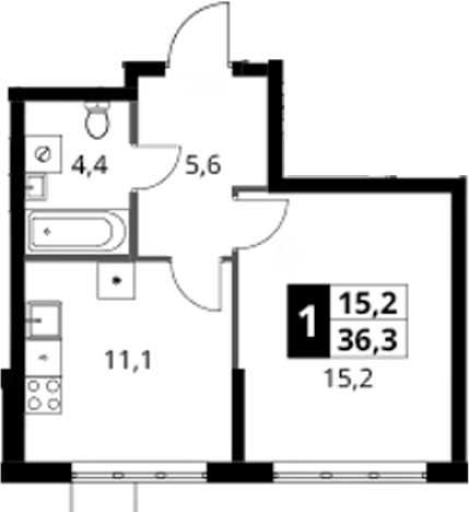 Купить однокомнатную квартиру у метро Корниловская в Москве. Вариант № 9811632, 0, площадь -  квм, цена 15013680 рублей
