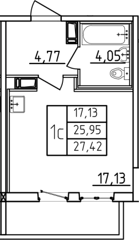 Купить Студию на улице Старорусский проспект в Санкт-Петербурге. Вариант № 6485348, 0, площадь -  квм, цена 4661400 рублей