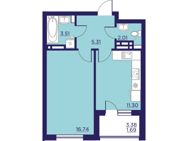Купить однокомнатную квартиру в ЖК Городские Сады в Воронеже. Вариант № 102928, 0, площадь -  квм, цена 6623448 рублей