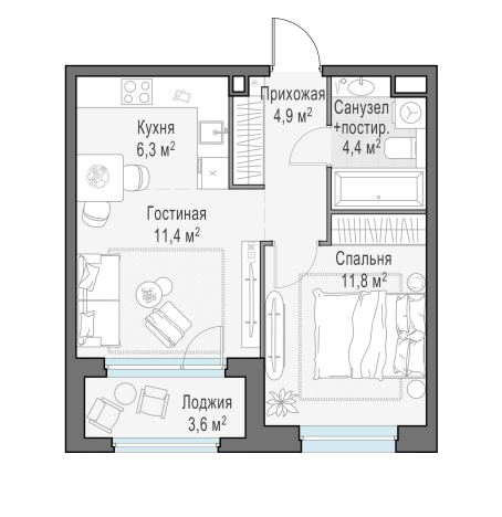 Купить квартиру в ЖК Белый Grad в Мытищах. Вариант № 167624, 0, площадь -  квм, цена 8830000 рублей