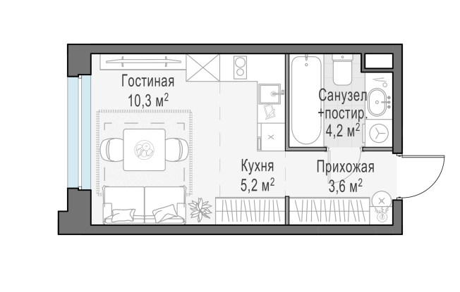 Купить Студию в ЖК Белый Grad в Мытищах. Вариант № 167424, 0, площадь -  квм, цена 6080000 рублей