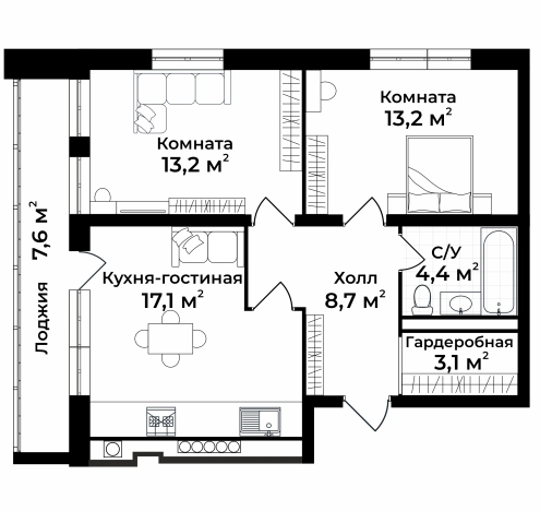 Купить квартиру в новостройках в Коврове. Вариант № 149783, 0, площадь -  квм, цена 10424700 рублей