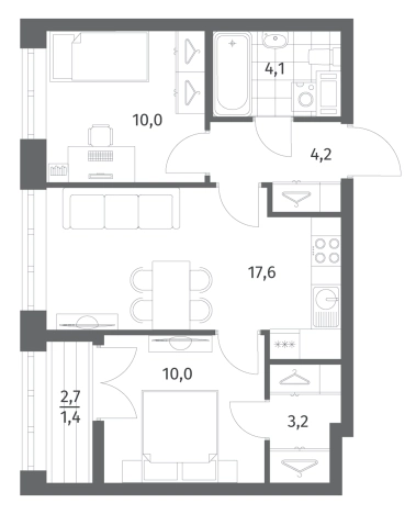 Купить трехкомнатную квартиру в ЖК NEWПИТЕР в Ленинградской области. Вариант № 6057641, 0, площадь -  квм, цена 11413000 рублей