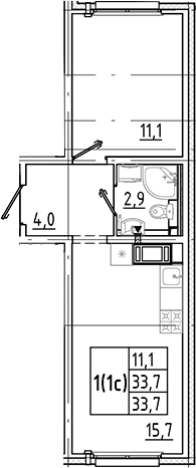 Купить однокомнатную квартиру у метро Гражданский проспект в Санкт-Петербурге. Вариант № 8085325, 0, площадь -  квм, цена 6018887 рублей