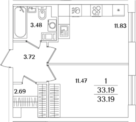 Купить двухкомнатную квартиру в районе исторический  Сосновая Поляна в Санкт-Петербурге. Вариант № 6712750, 0, площадь -  квм, цена 10879414 рублей