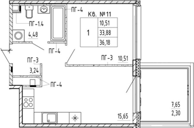 Купить однокомнатную квартиру в новостройках в ЖК PlUS Пулковский в Санкт-Петербурге. Вариант № 5584534, 0, площадь -  квм, цена 7706340 рублей