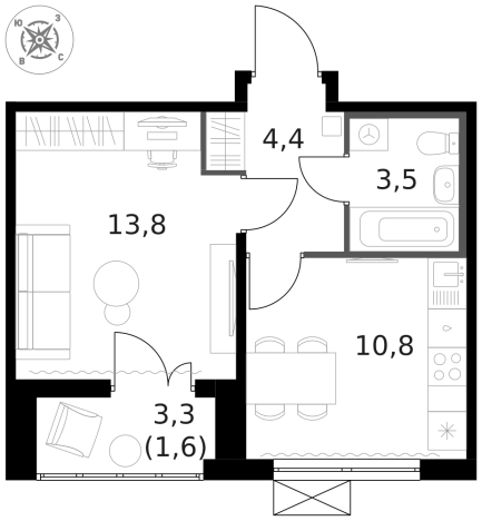 Купить квартиру на улице Ленинградское шоссе в Москве. Вариант № 9815303, 0, площадь -  квм, цена 14740200 рублей