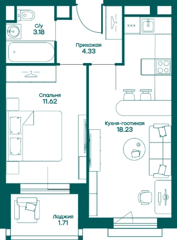 Купить двухкомнатную квартиру в Одинцове. Вариант № 78271, 0, площадь -  квм, цена 7986778 рублей