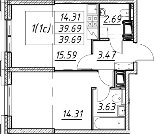 Купить двухкомнатную квартиру в новостройках в ЖК Цивилизация на Неве в Санкт-Петербурге. Вариант № 7849657, 0, площадь -  квм, цена 12848804 рублей
