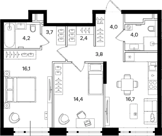 Купить квартиру в районе Левобережный в Москве. Вариант № 5505764, 0, площадь -  квм, цена 33277860 рублей