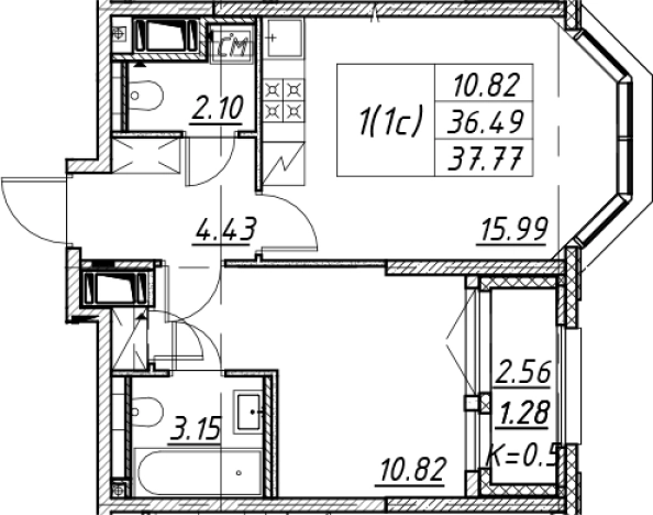 Купить двухкомнатную квартиру в новостройках в ЖК Цивилизация на Неве в Санкт-Петербурге. Вариант № 7849817, 0, площадь -  квм, цена 12569591 рублей