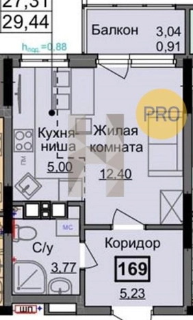 Купить Студию в районе Индустриальный в Ижевске. Вариант № 73713, 0, площадь -  квм, цена 2480000 рублей