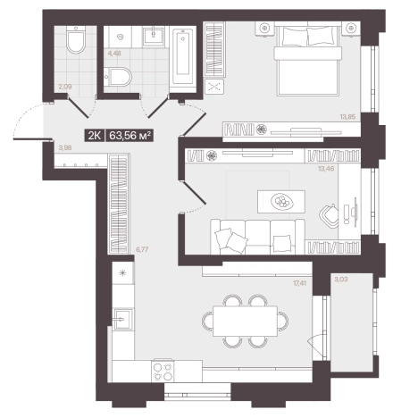 Купить квартиру в новостройках в районе Центральный в Кемерове. Вариант № 170984, 0, площадь -  квм, цена 9443173 рублей