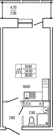 Купить Студию на улице Железнодорожная в Ленинградской области. Вариант № 9584703, 0, площадь -  квм, цена 5184200 рублей