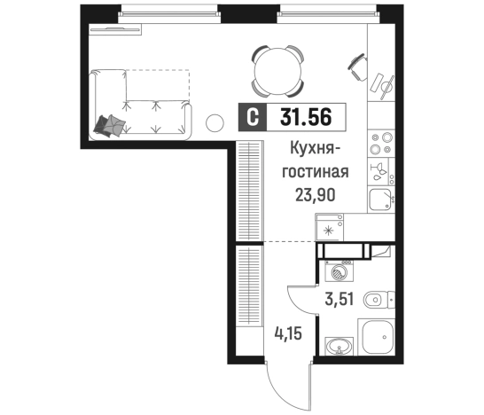 Купить Студию в ЖК Максималист в Мурине. Вариант № 6867056, 0, площадь -  квм, цена 6035495 рублей